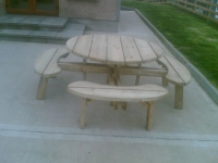 Custom made wooden garden furniture.