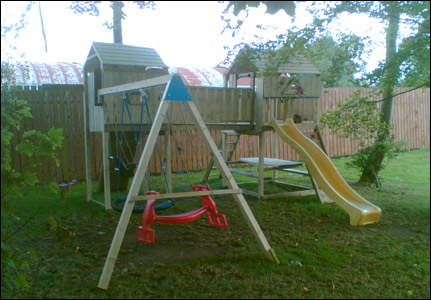 Wooden climbing frame by play away days